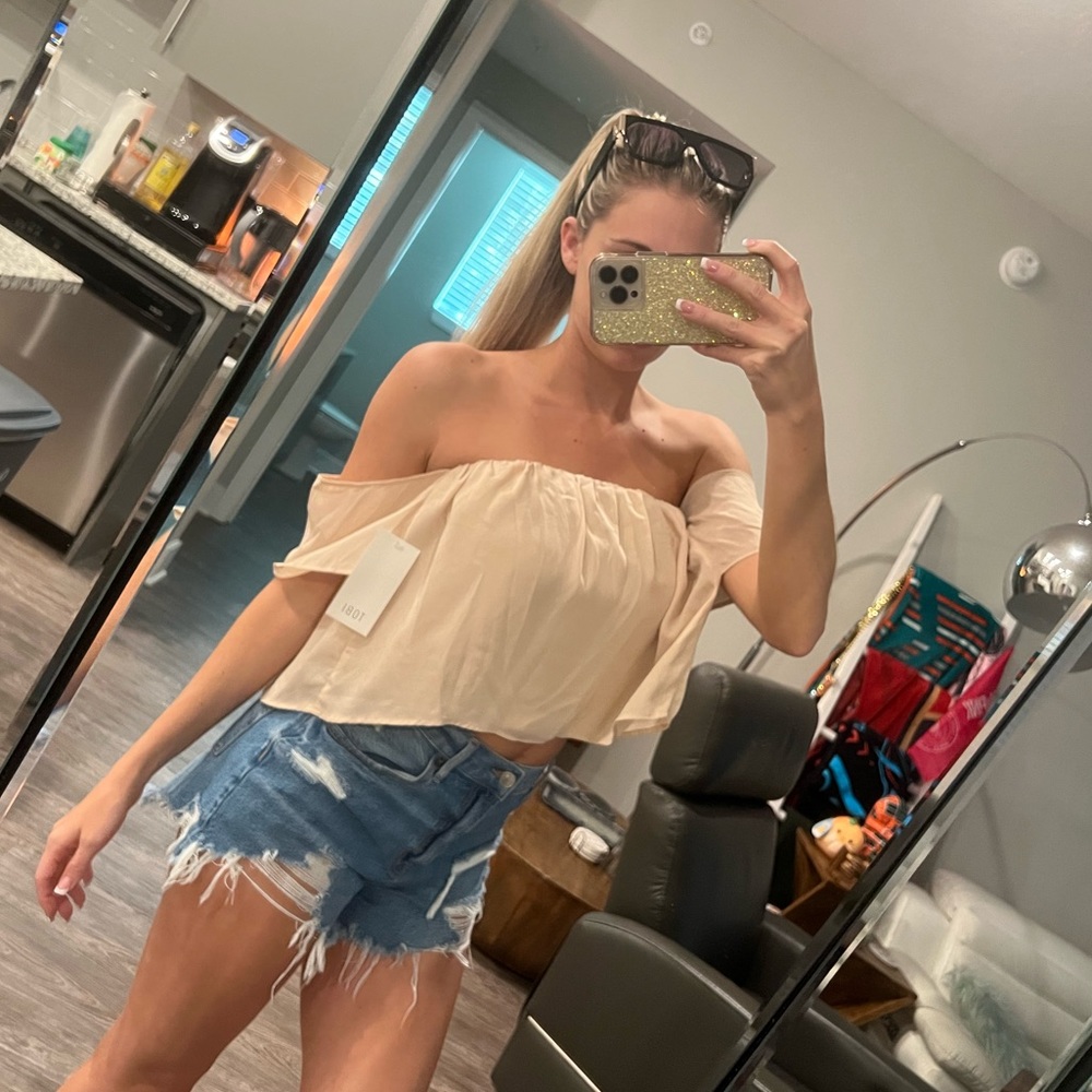 TOBI Off The Shoulder Cropped Tube Top